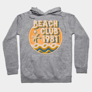 vintage retro beach club 70s 1981 with spirale orange Hoodie